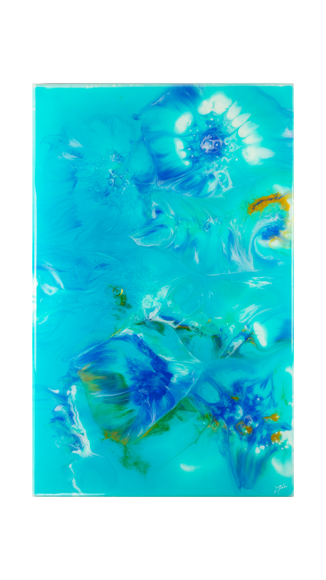 Blue motion (110x70cm), Tableau, Résine, Décoration murale