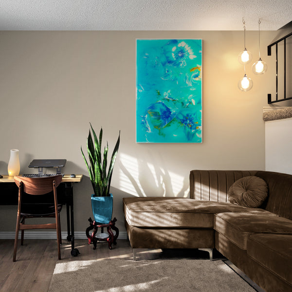 Blue motion (110x70cm), Tableau, Résine, Décoration murale